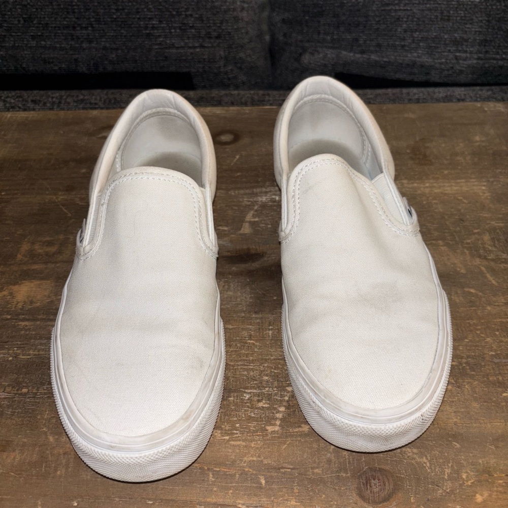 White Slip-On Vans